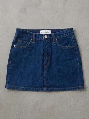 Denim Forum Indigo Blue Denim Mini Skirt